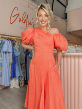 Load image into Gallery viewer, Aje - Maia Off Shoulder Midi Coral (Size 8)