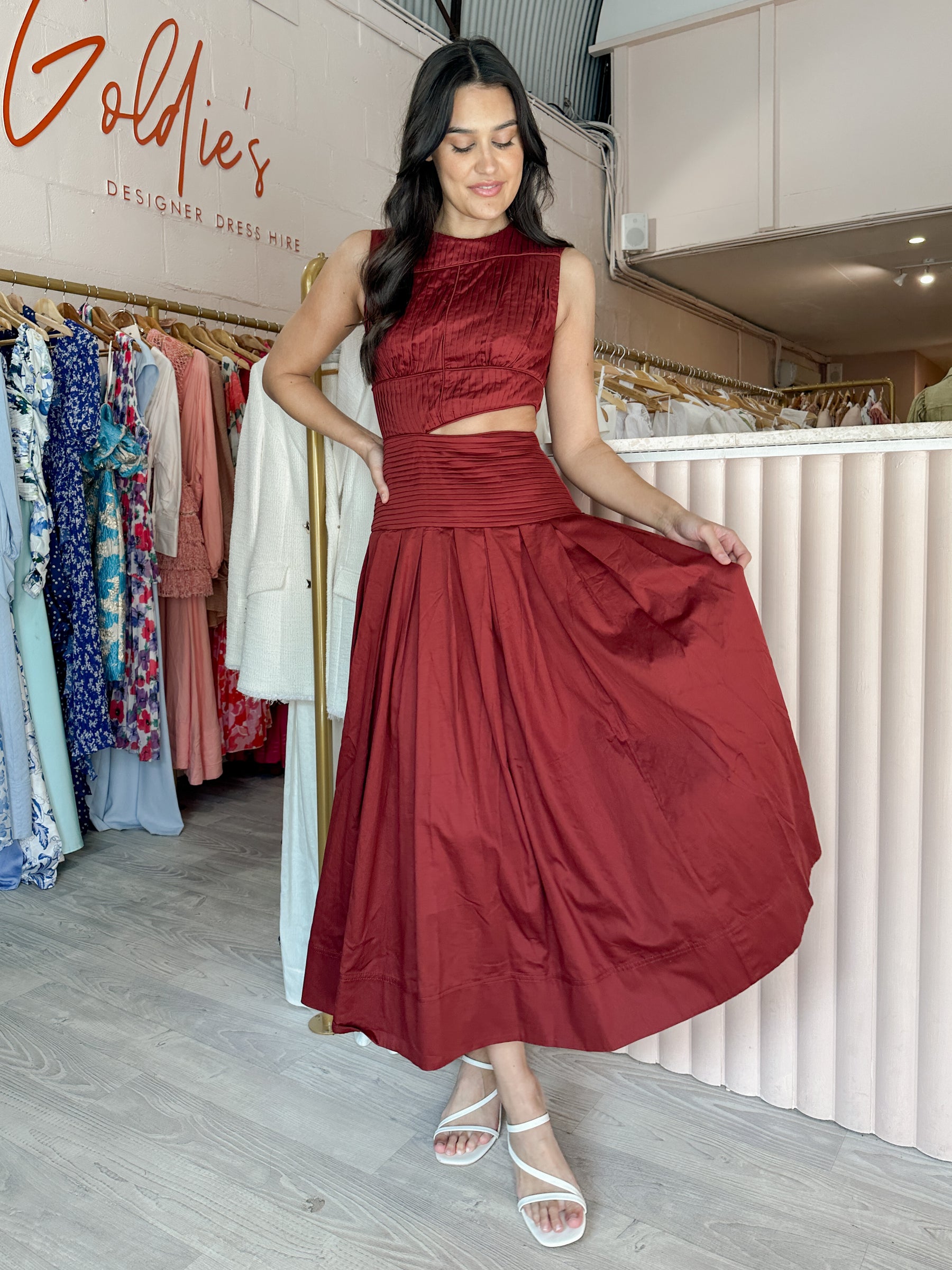 aje cascade cut out dress Cascade Cut Out Dress