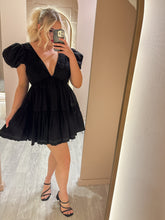 Load image into Gallery viewer, Aje - Severine Tiered Mini Dress Black (Size 10)