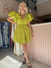 Load image into Gallery viewer, Aje - Greta Bow Mini Dress Green (Size 16)