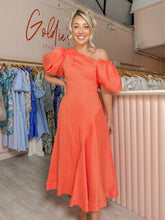 Load image into Gallery viewer, Aje - Maia Off Shoulder Midi Coral (Size 8)