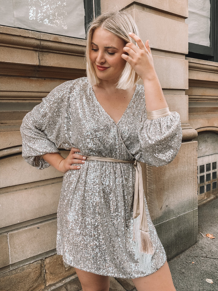 winona broadway short dress Winona - Broadway Short Dress - Silver