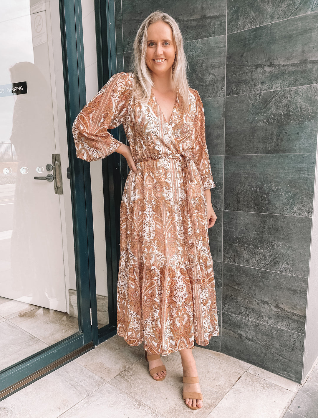 Sheike - Golden Paisley Maxi Dress (Size 12) Sheike - Golden Paisley Maxi Dress (Size 12)