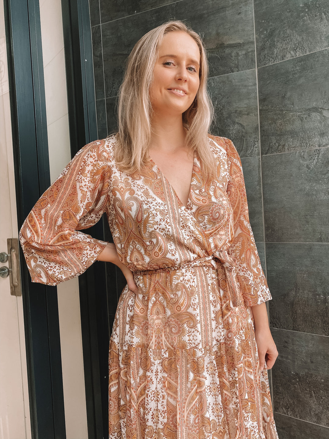 Sheike - Golden Paisley Maxi Dress (Size 12) Sheike - Golden Paisley Maxi Dress (Size 12)