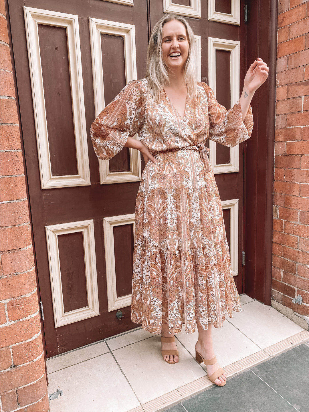 Sheike - Golden Paisley Maxi Dress (Size 12)