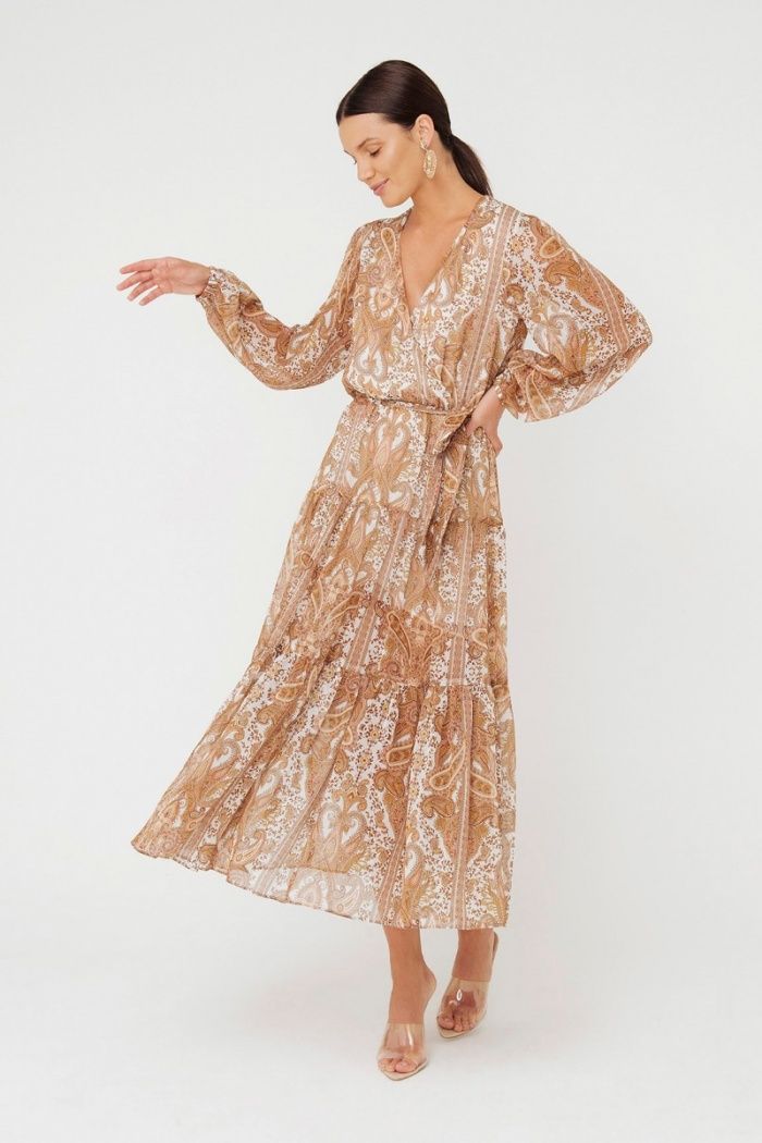 Sheike - Golden Paisley Maxi Dress (Size 12) Sheike - Golden Paisley Maxi Dress (Size 12)