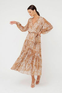 Sheike - Golden Paisley Maxi Dress (Size 12)