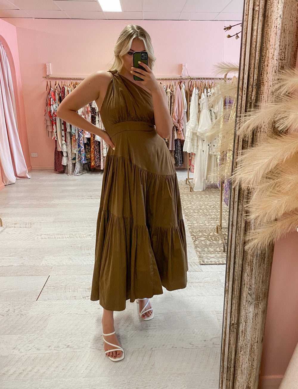sheike brown dress Athena Dress Brown | Stretch Maxi Dress