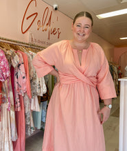 Load image into Gallery viewer, Bohemian Traders - Twist Waistband Maxi Dress In Blush (2XL)