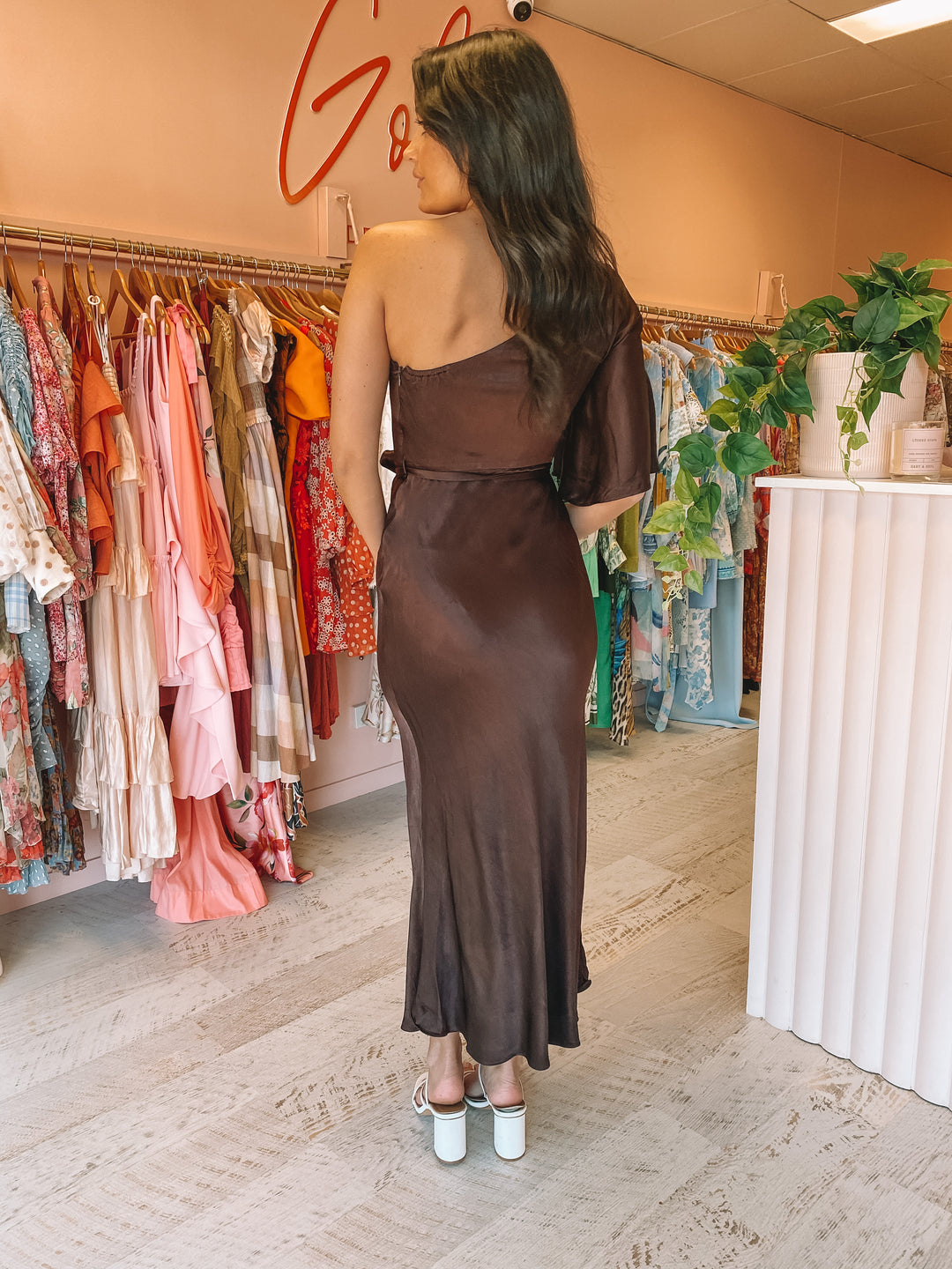 Shona Joy - La Lune One Shoulder Bias Cut Midi (Size 8 and 14) Goldie's - Designer Dress Hire Shona Joy - La Lune One Shoulder Bias Cut Midi (Size 8 and 14) Goldie's - Designer Dress Hire