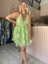 Load image into Gallery viewer, ASOS - Feathered Mesh Cami Apple Green (Size 10)