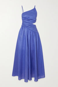 Zimmermann - Tropicana Open Back Asymmetric Linen Dress (Size 2)