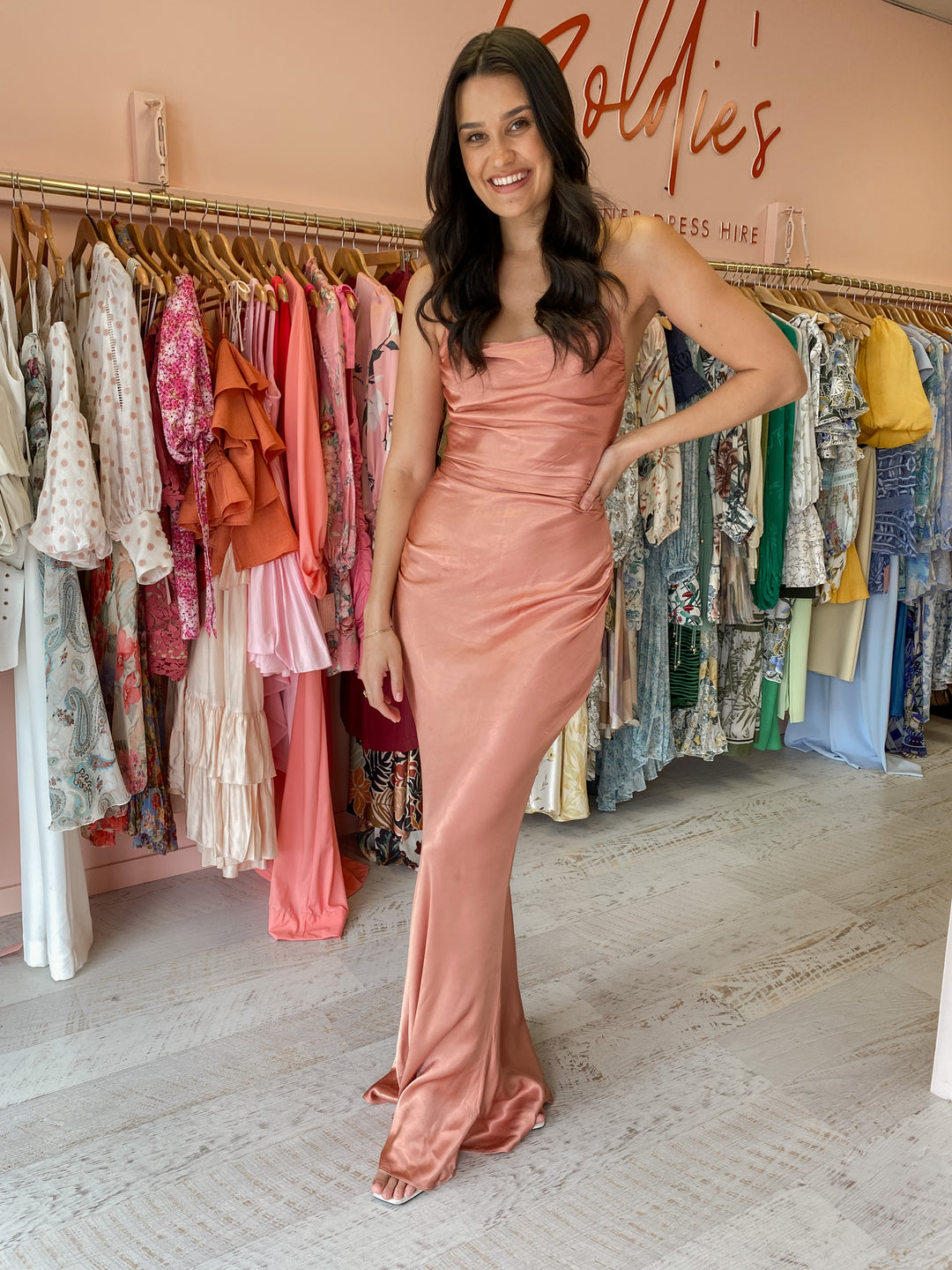 Shona Joy - La Lune Ruched Backless Slip Dress Rose (Size 8) – Goldie's