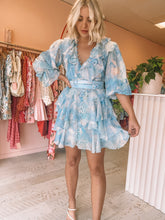 Load image into Gallery viewer, Leo and Lin - Oceania Silk Ruffled Mini Dress (10/14)