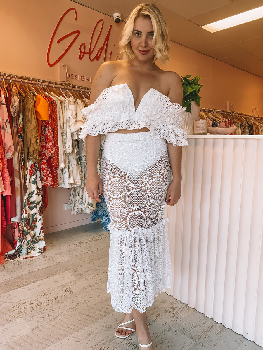 Eliya The Label - Annie Skirt and Lexicon Top Set (Medium) Goldie's - Designer Dress Hire Eliya The Label - Annie Skirt and Lexicon Top Set (Medium) Goldie's - Designer Dress Hire