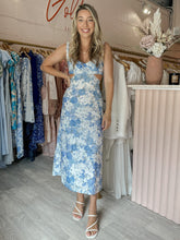 Load image into Gallery viewer, Sofia The Label - Delilah Cut Out Midi Sky Blue Floral (Size XS)