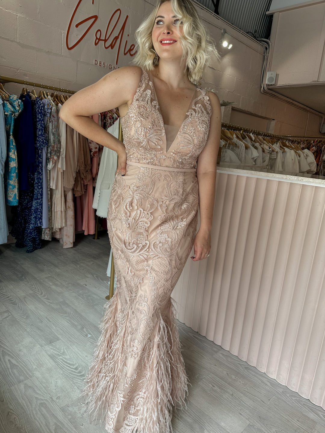 Jadore - Chiara Gown (Size 14) Goldie's - Designer Dress Hire Jadore - Chiara Gown (Size 14) Goldie's - Designer Dress Hire