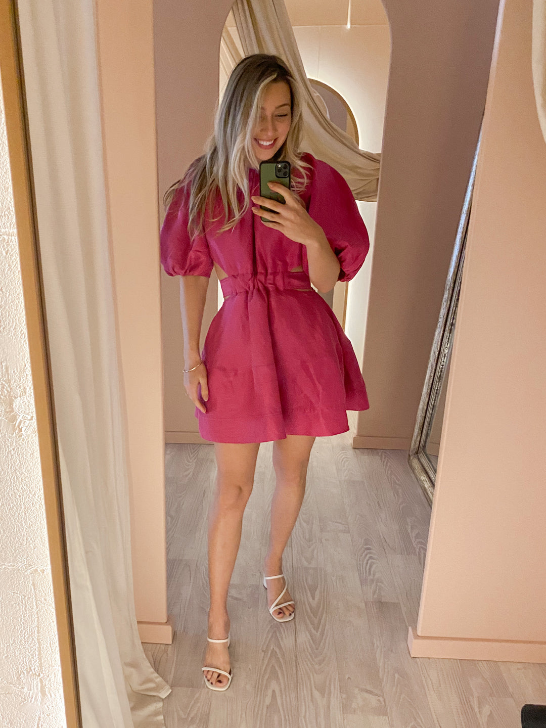Aje - Psychedelia Cut Out Mini Pink (Size 8) Aje - Psychedelia Cut Out Mini Pink (Size 8)