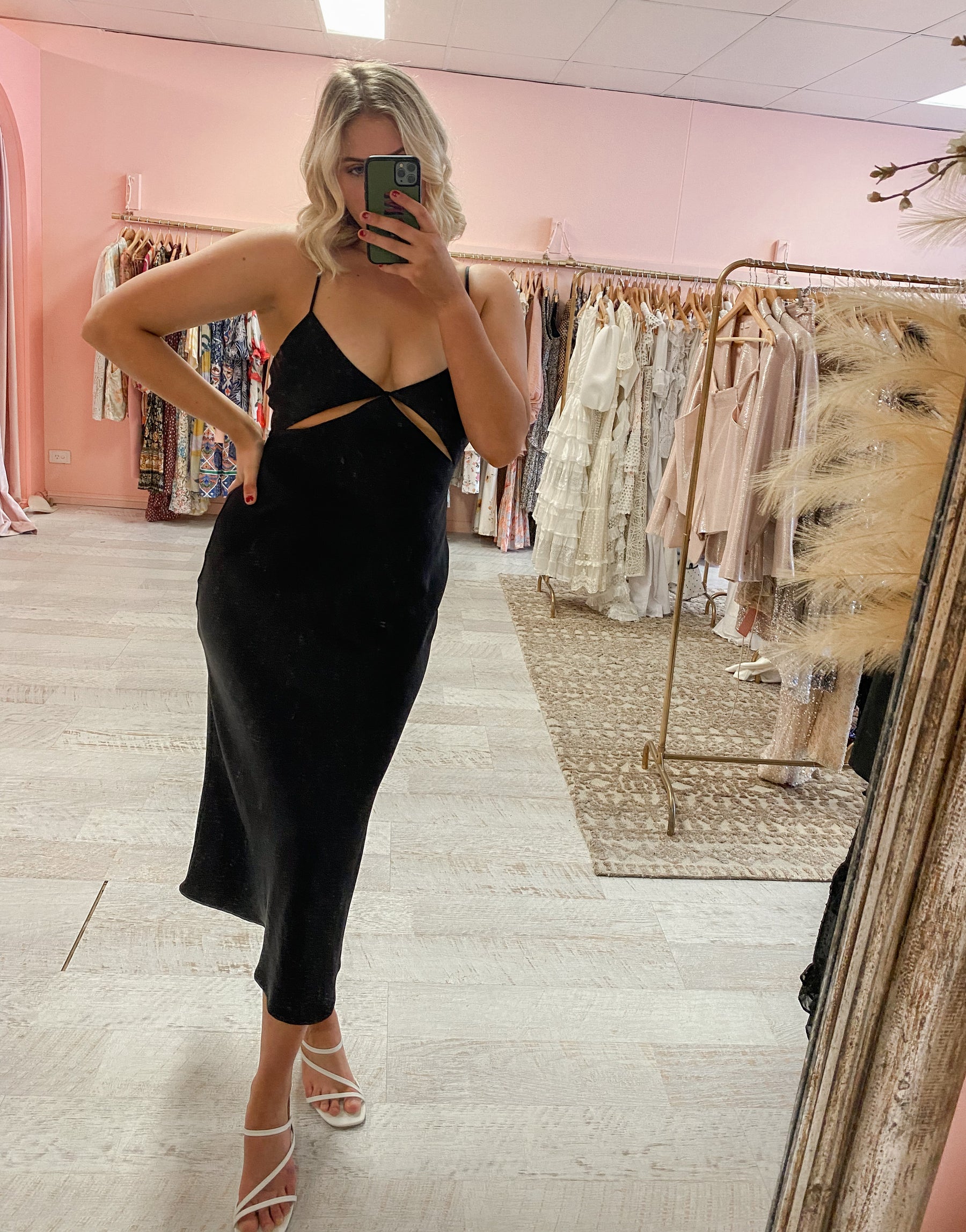 bec and bridge mila midi dress black Bec + Bridge Mila Asymmetric Midi Dress