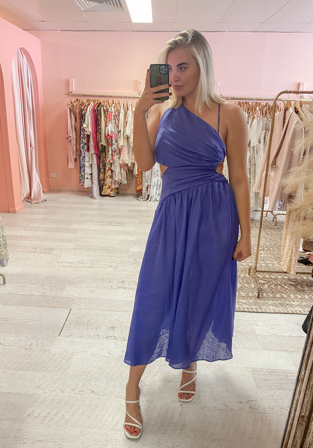 Zimmermann - Tropicana Open Back Asymmetric Linen Dress (Size 2) Zimmermann - Tropicana Open Back Asymmetric Linen Dress (Size 2)