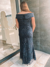 Load image into Gallery viewer, Montique - Hope Navy Sequin Gown (Size 16)
