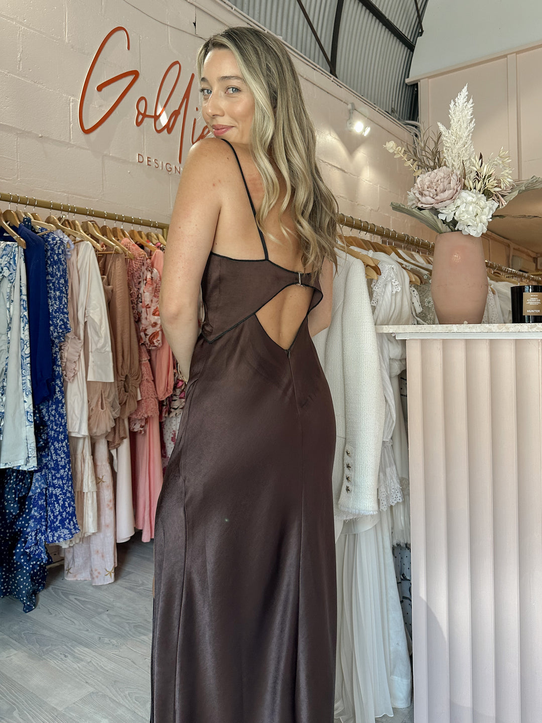 Bec and Bridge - Hazel Maxi Dress Chocolate (Size 6-10) Goldie's - Designer Dress Hire Bec and Bridge - Hazel Maxi Dress Chocolate (Size 6-10) Goldie's - Designer Dress Hire