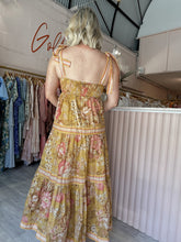 Load image into Gallery viewer, Zimmermann - Pattie Tie Shoulder Dress Mustard Floral (Size 3)