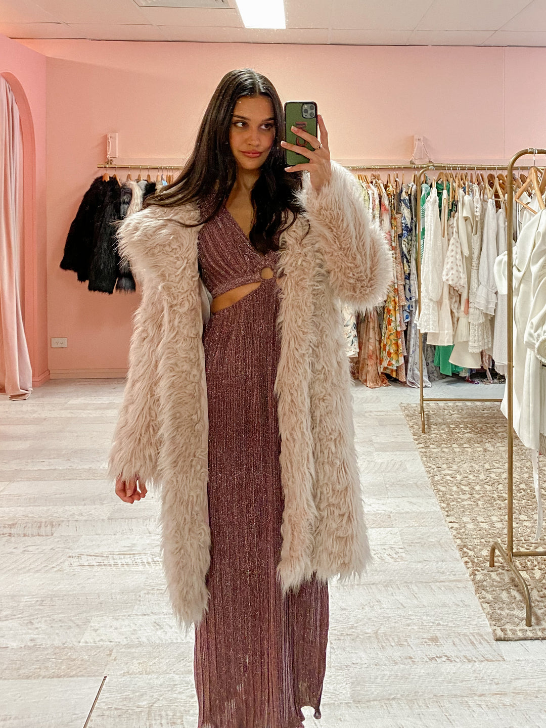 Unreal Fur - Blush Mid Length Jacket (Size XS)