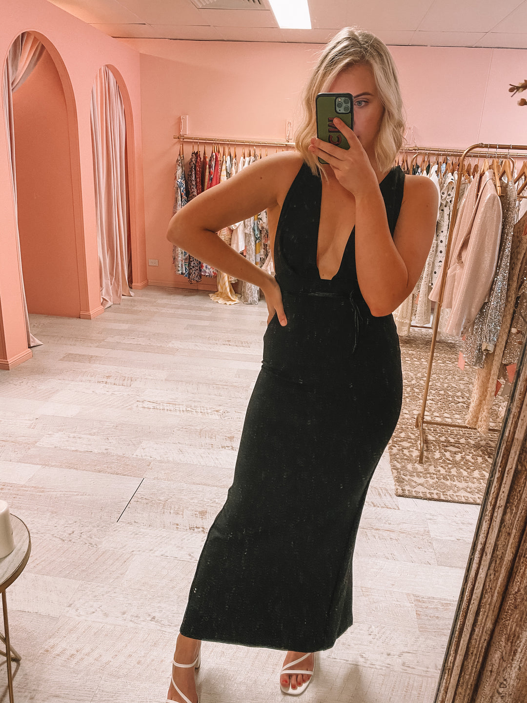 Natalie Rolt - Mila Gown Black (Size 8/10) Goldie's - Designer Dress Hire Natalie Rolt - Mila Gown Black (Size 8/10) Goldie's - Designer Dress Hire