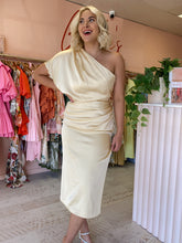 Load image into Gallery viewer, Manning Cartell - Miami Heat Asymmetric Dress Champagne (Size 12)