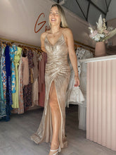 Load image into Gallery viewer, Andrea and Leo Couture - Gold Gown (Size 4)