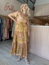 Load image into Gallery viewer, Zimmermann - Pattie Tie Shoulder Dress Mustard Floral (Size 3)