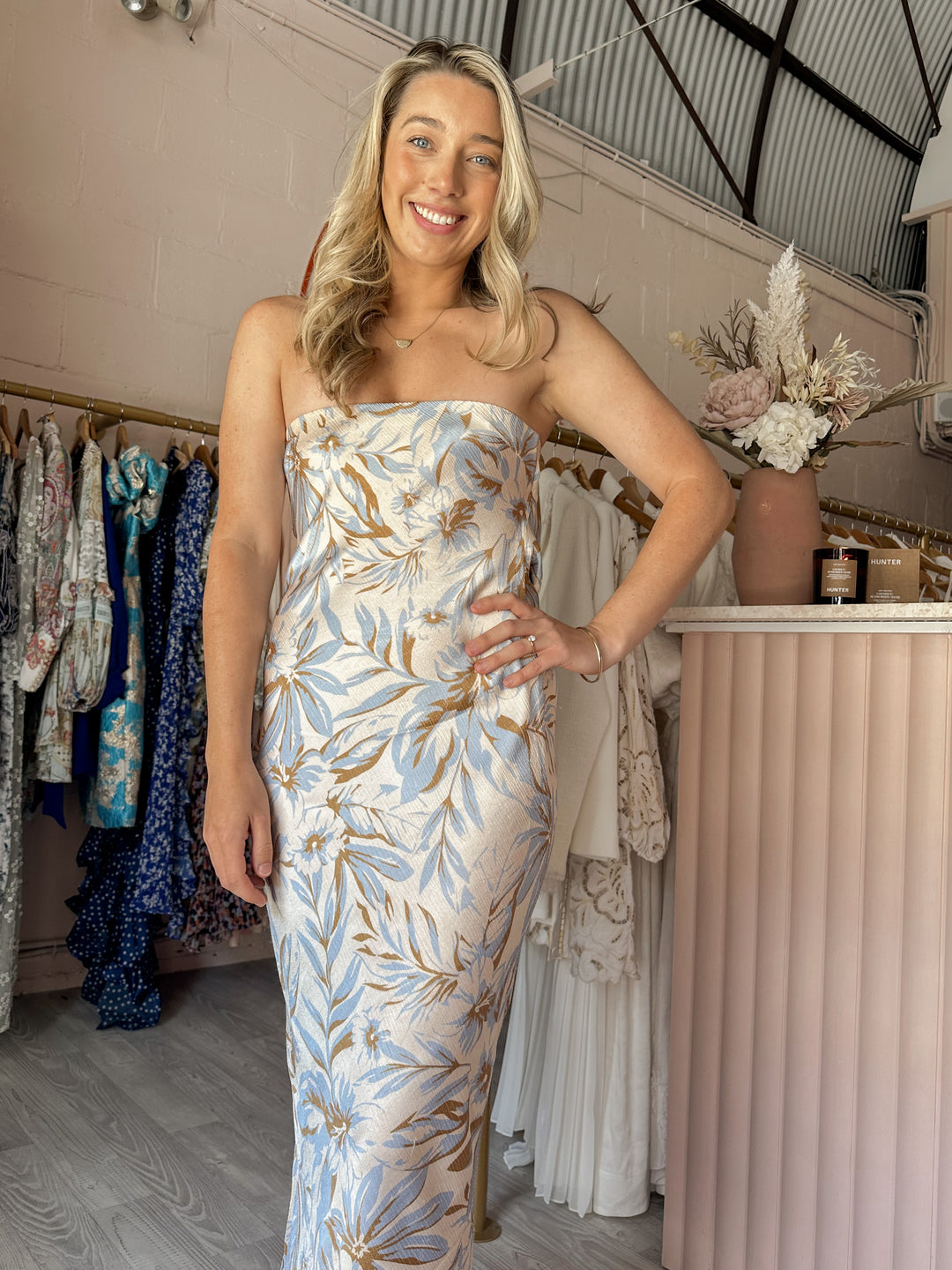 bec & bridge stella satin strapless floral dress BEC + BRIDGE