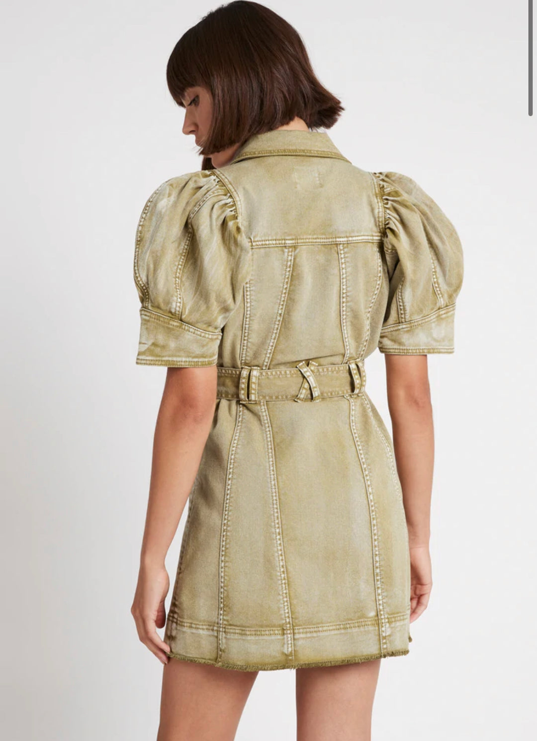 Aje - Bellora Denim Puff Sleeve Dress (Size 12) Aje - Bellora Denim Puff Sleeve Dress (Size 12)