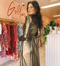 Load image into Gallery viewer, Rachel Zoe -Rosalee Gold Foiled Dress (Size 2)