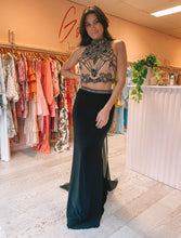 Load image into Gallery viewer, Sherri Hill - Black Sequin Two Piece Gown (Size 10)