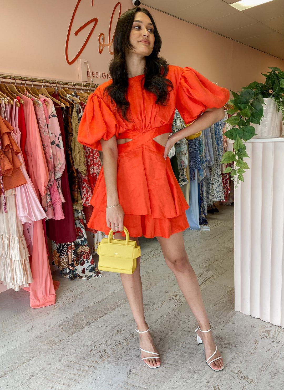 Aje - Gracious Cut Out Dress Saffron (Size 8/10) – Goldie's