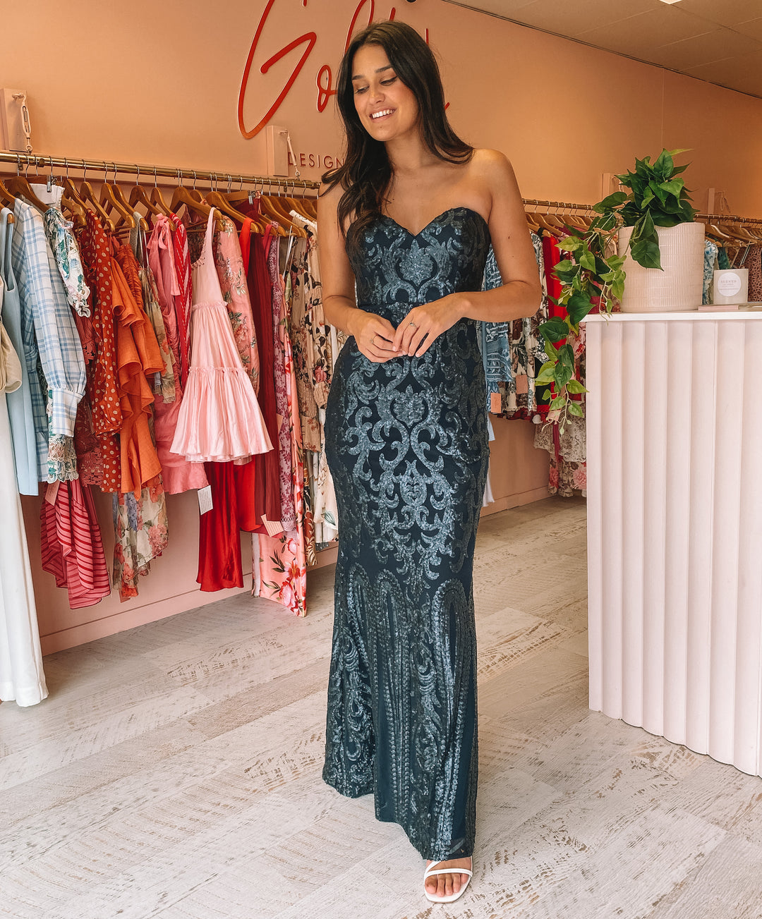 Bariano - Rebecca Strapless Gown (Size 8) Goldie's - Designer Dress Hire Bariano - Rebecca Strapless Gown (Size 8) Goldie's - Designer Dress Hire