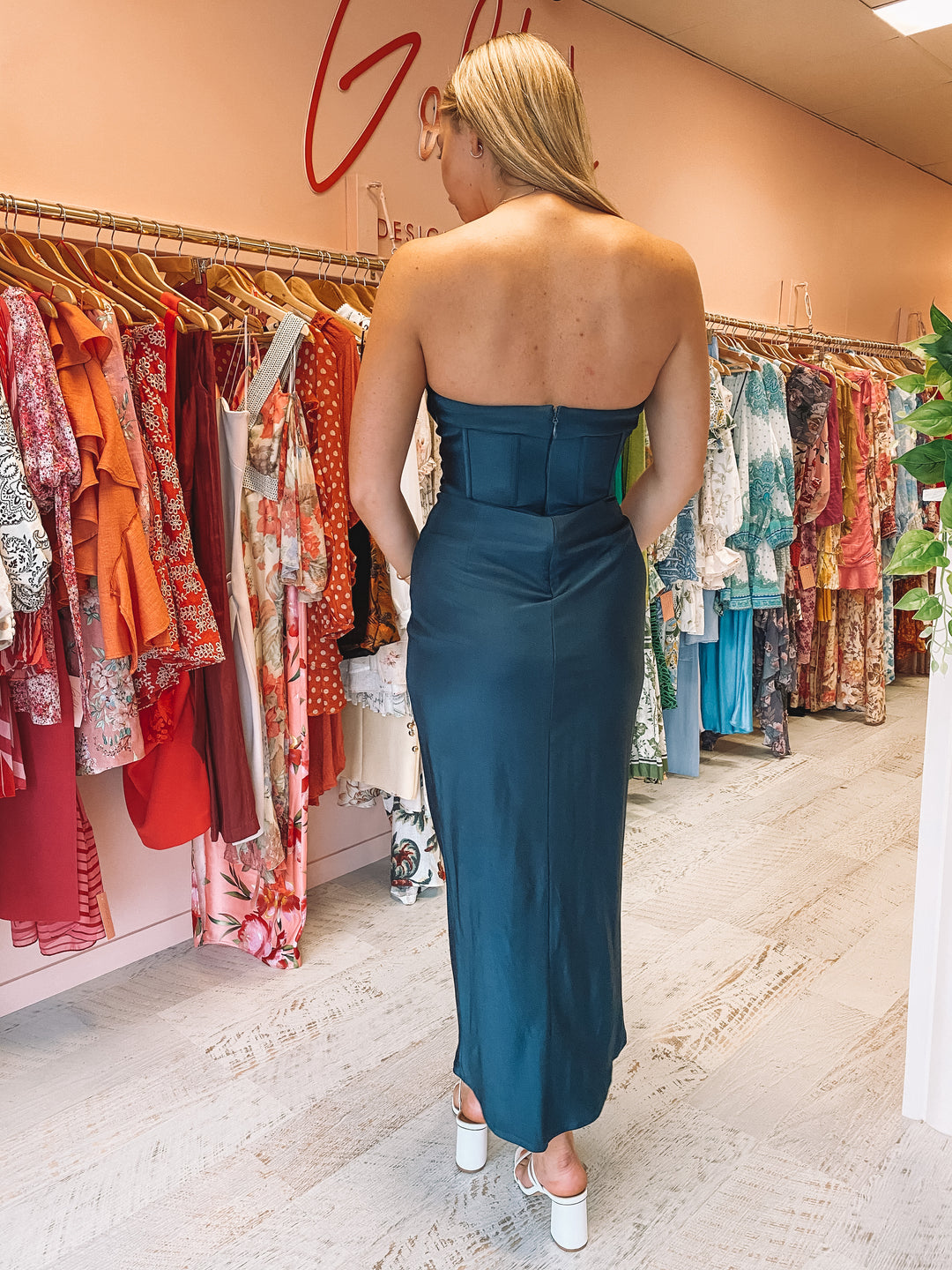 Sheike - Navy Bustier Midi Dress (Size 6/18) Goldie's - Designer Dress Hire Sheike - Navy Bustier Midi Dress (Size 6/18) Goldie's - Designer Dress Hire