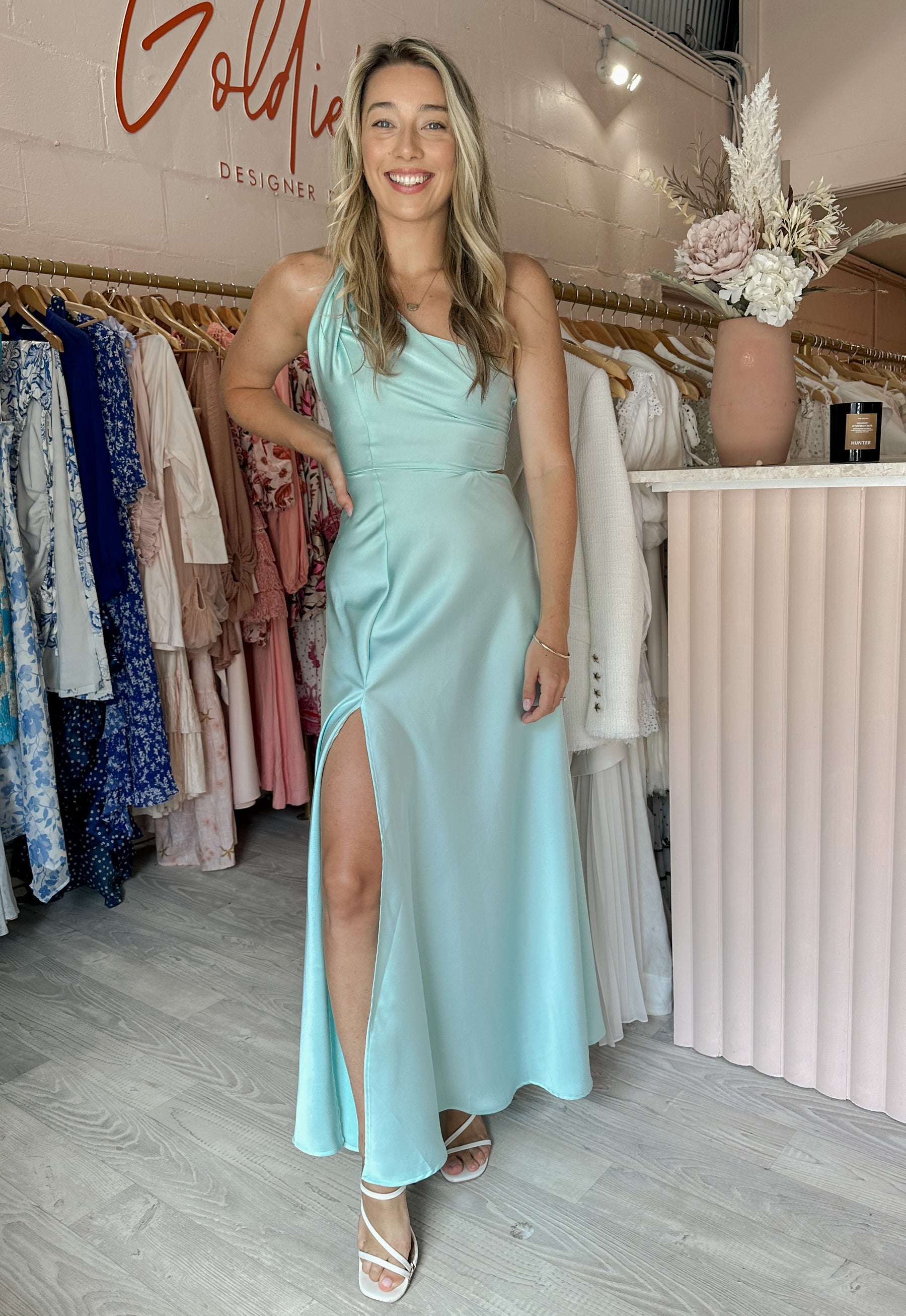 One Fell Swoop - Hepburn Maxi Glacier (Size 6) Goldie's - Designer Dress Hire One Fell Swoop - Hepburn Maxi Glacier (Size 6) Goldie's - Designer Dress Hire