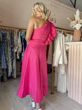 Load image into Gallery viewer, Aje - Bonjour One Shoulder Midi Dress Fuschia (Size 12-16)