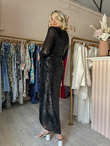 Montique - Roxanna Black Sequin Gown (Size 12)