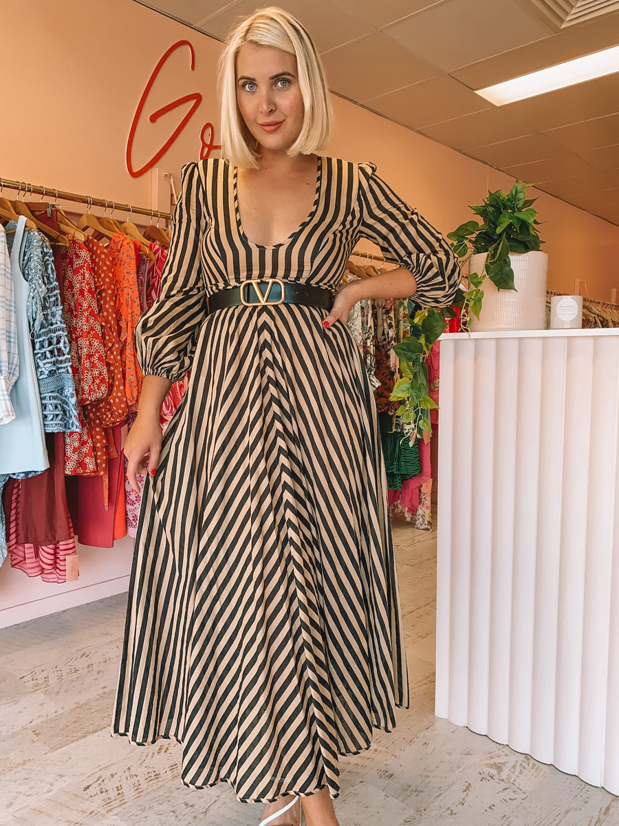 Zimmermann - Jaya Plunge Maxi Dress (Size 8/12) – Goldie's