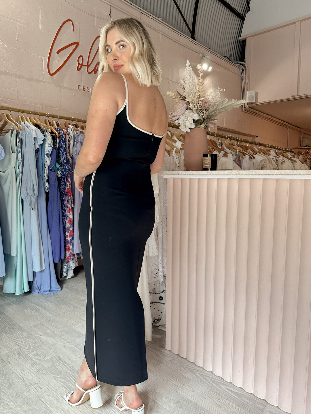 paris georgia black heart midi dress Paris Georgia Heart Midi Dress | Black