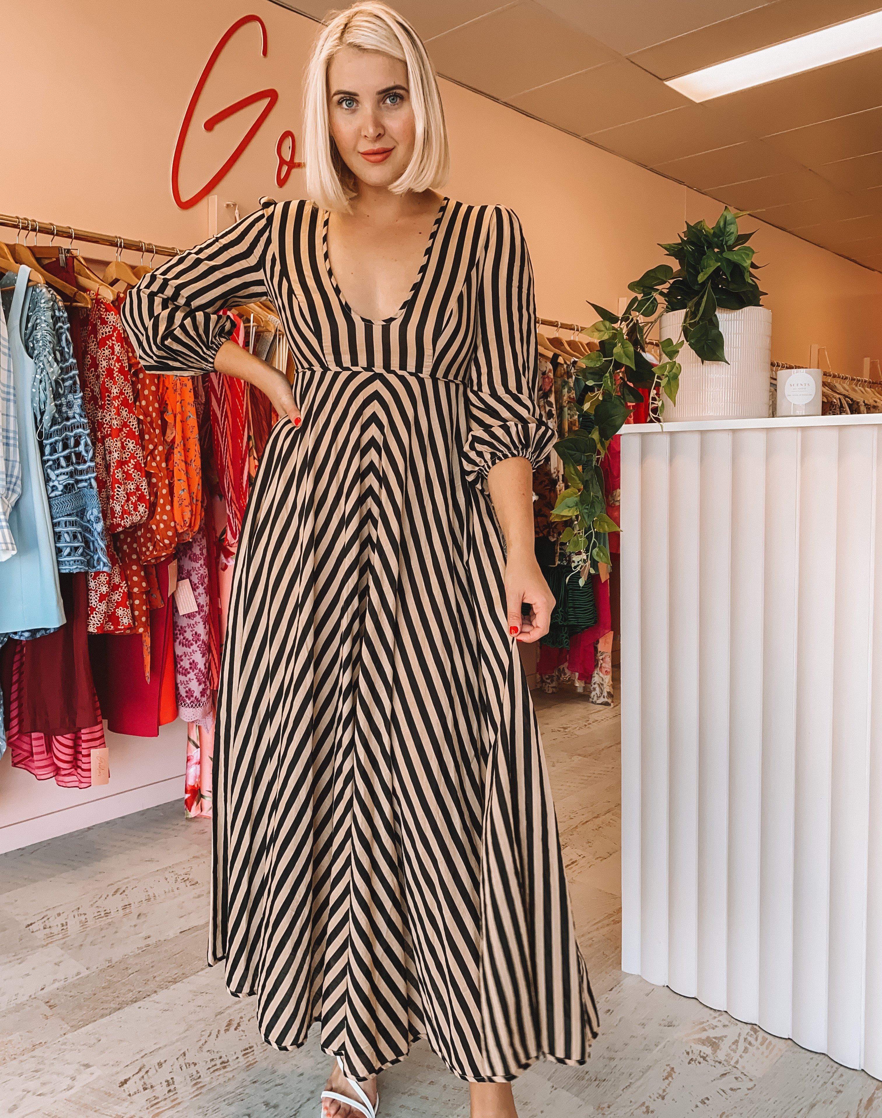 【ZIMMERMANN】シュミーズドレス ZIMMERMANN ZIMMERMANN Ginger Swing belted floral-print ramie-voile maxi