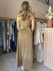 Sonya Moda - Gold Maxi Dress (Size 6/8)